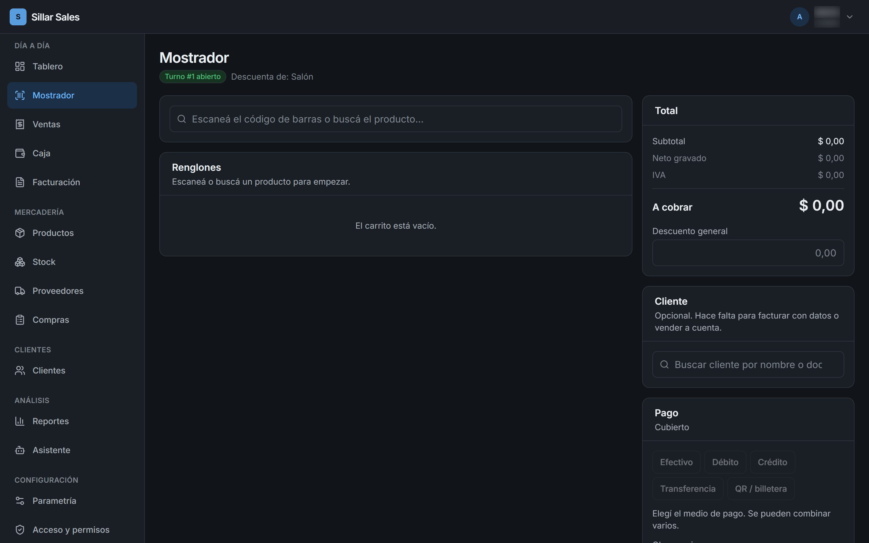 Modulo Mostrador