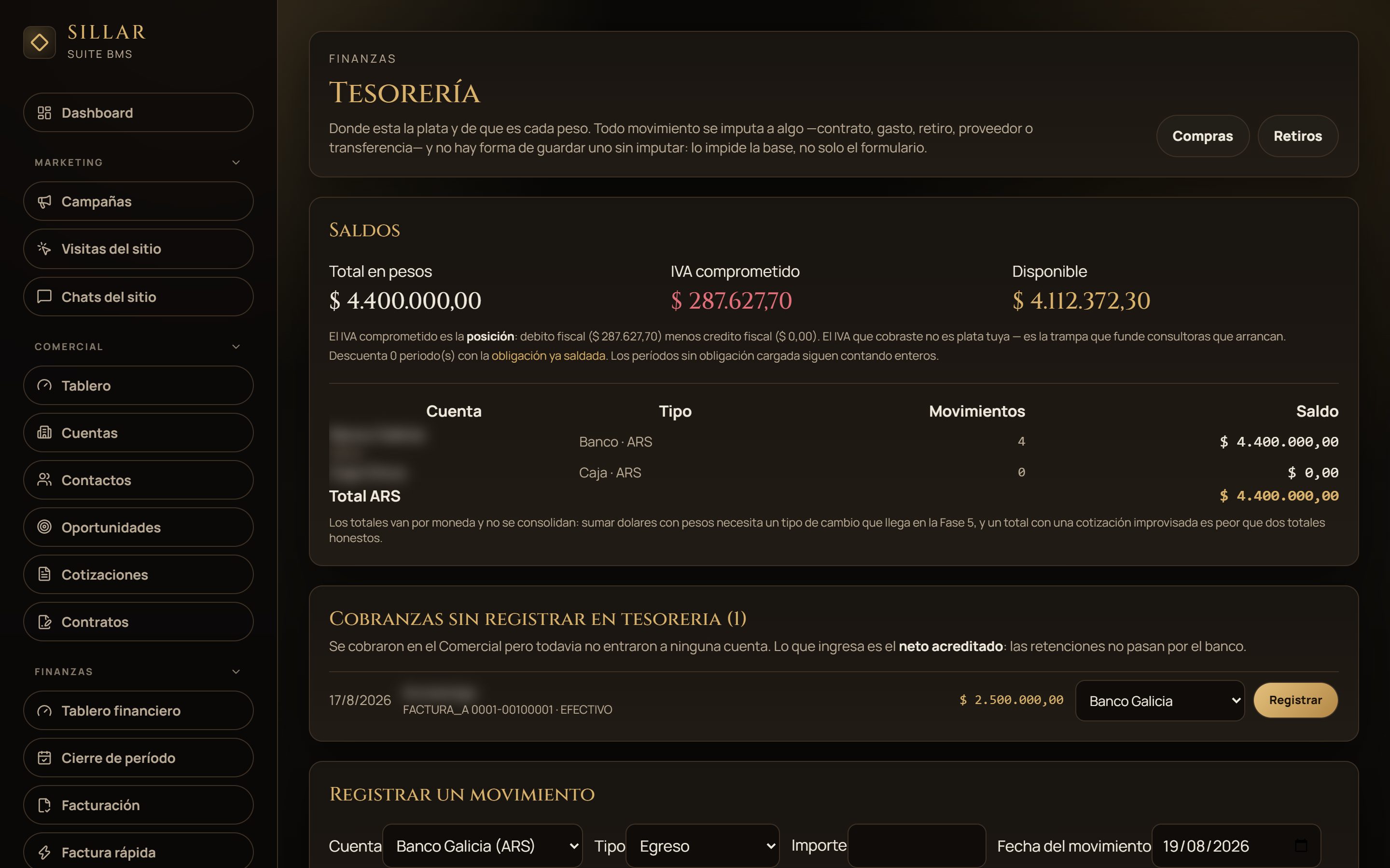 Modulo Tesoreria